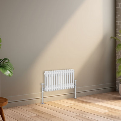 Right Radiators 300x605 mm Horizontal Traditional 2 Column Cast Iron Style Radiator White