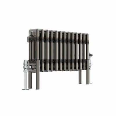 Right Radiators 300x607 mm Horizontal Traditional 3 Column Cast Iron Style Radiator Raw Metal