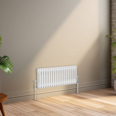 Right Radiators 300x830 mm Horizontal Traditional 2 Column Cast Iron Style Radiator White