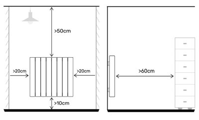 Right Radiators 4FIN 1000W Ceramic Electric Radiator Wall Mounted ...