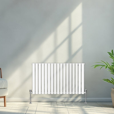 Right Radiators 600x1003mm Horizontal Single Oval Column Designer Radiator White