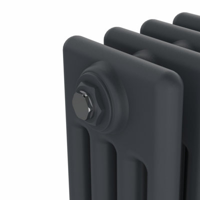 Right Radiators 600x1010 mm Horizontal Traditional 4 Column Cast Iron Style Radiator Anthracite