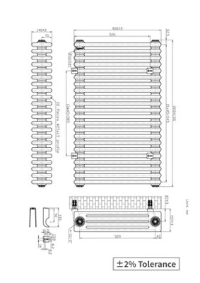 Right Radiators 600x1010 mm Horizontal Traditional 4 Column Cast Iron Style Radiator Anthracite