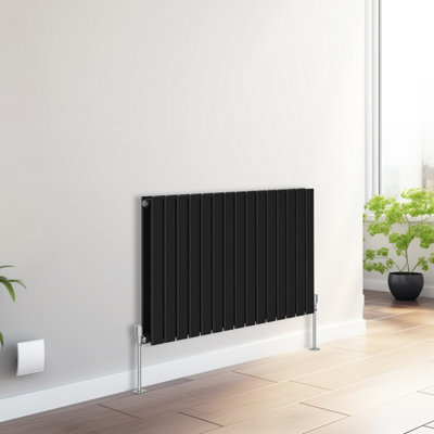 Right Radiators 600x1020 mm Horizontal Double Flat Panel Designer Radiator Black