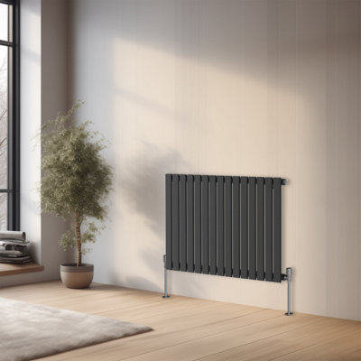 Right Radiators 600x1020 mm Horizontal Single Flat Panel Designer Radiator Central Heating Rads Anthracite