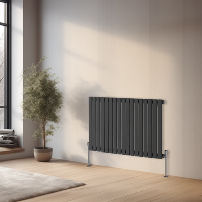 Right Radiators 600x1156 mm Horizontal Single Flat Panel Designer Radiator Central Heating Rads Anthracite