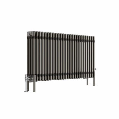 Right Radiators 600x1190 mm Horizontal Traditional 4 Column Cast Iron Style Radiator Raw Metal