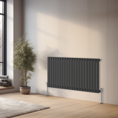 Right Radiators 600x1428 mm Horizontal Single Flat Panel Designer Radiator Central Heating Rads Anthracite