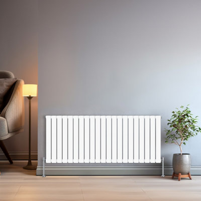 Right Radiators 600x1428 mm Horizontal Single Flat Panel Designer Radiator White