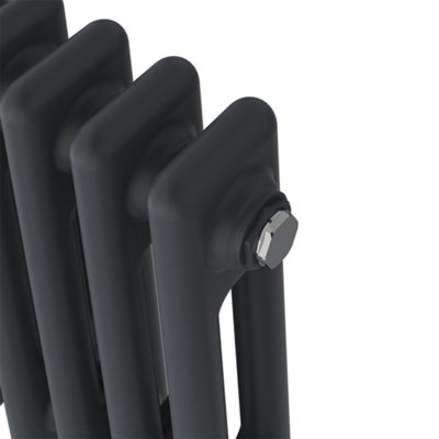 Right Radiators 600x1460 mm Horizontal Traditional 2 Column Cast Iron Style Radiator Anthracite