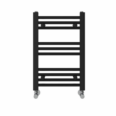 Right Radiators 600x400 mm Straight Heated Towel Rail Radiator Bathroom Ladder Warmer Black
