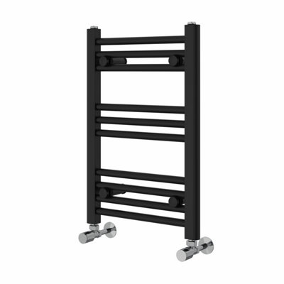 Right Radiators 600x400 mm Straight Heated Towel Rail Radiator Bathroom Ladder Warmer Black