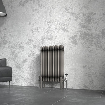 Right Radiators 600x425 mm Horizontal Traditional 4 Column Cast Iron Style Radiator Raw Metal