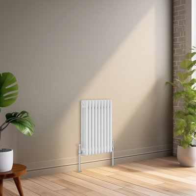 Right Radiators 600x427 mm Horizontal Traditional 3 Column Cast Iron Style Radiator White