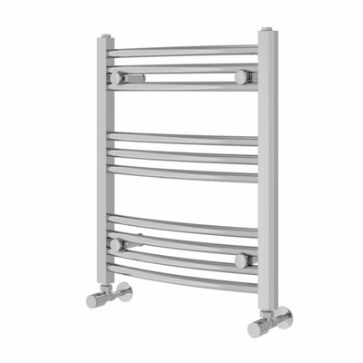 Right Radiators 600x500 mm Curved Heated Towel Rail Radiator Bathroom Ladder Warmer Chrome