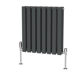 Right Radiators 600x550 mm Horizontal Double D Shape Flat Panel Designer Radiator Anthracite