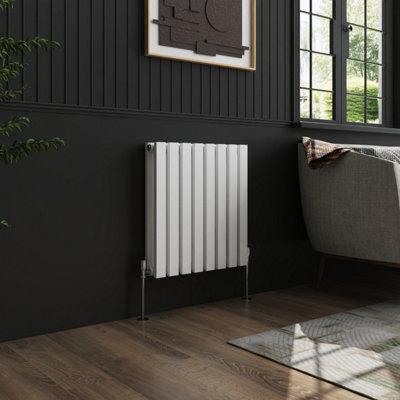 Right Radiators 600x550 mm Horizontal Double D Shape Flat Panel Designer Radiator White