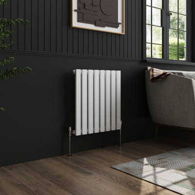 Right Radiators 600x550 mm Horizontal Single D Shape Flat Panel Designer Radiator White