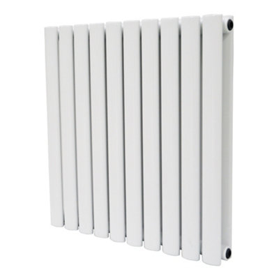 Right Radiators 600x590mm Horizontal Double Oval Column Designer Radiator White