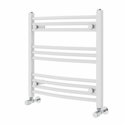 Right Radiators 600x600 mm Curved Heated Towel Rail Radiator Bathroom Ladder Warmer White