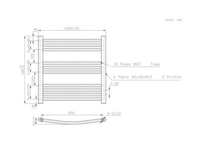 Right Radiators 600x600 mm Curved Heated Towel Rail Radiator Bathroom Ladder Warmer White
