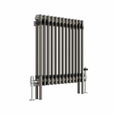 Right Radiators 600x605 mm Horizontal Traditional 2 Column Cast Iron Style Radiator Raw Metal