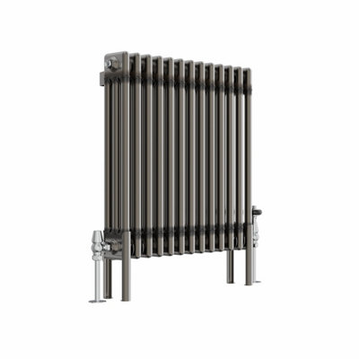 Right Radiators 600x607 mm Horizontal Traditional 3 Column Cast Iron Style Radiator Raw Metal