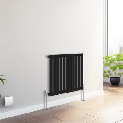 Right Radiators 600x748 mm Horizontal Single Flat Panel Designer Radiator Black