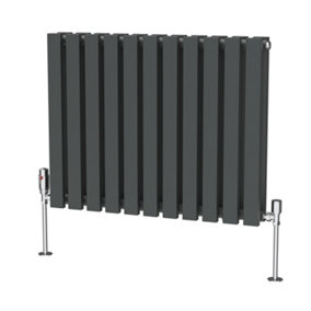 Right Radiators 600x760 mm Horizontal Double D Shape Flat Panel Designer Radiator Anthracite