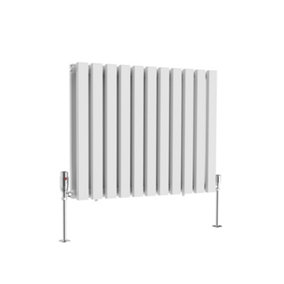 Right Radiators 600x760 mm Horizontal Double D Shape Flat Panel Designer Radiator White