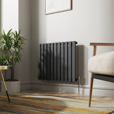 Right Radiators 600x760 mm Horizontal Single D Shape Flat Panel Designer Radiator Anthracite