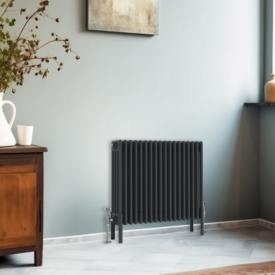 Right Radiators 600x830 mm Horizontal Traditional 4 Column Cast Iron Style Radiator Anthracite