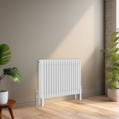 Right Radiators 600x830 mm Horizontal Traditional 4 Column Cast Iron Style Radiator White