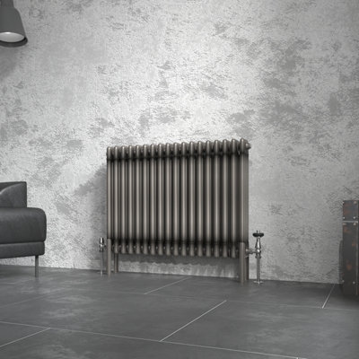 Right Radiators 600x832 mm Horizontal Traditional 3 Column Cast Iron Style Radiator Raw Metal