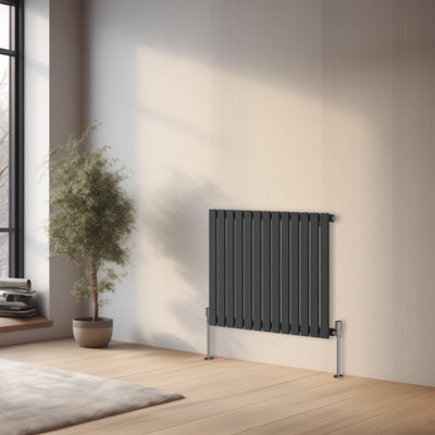 Right Radiators 600x884 mm Horizontal Single Flat Panel Designer Radiator Central Heating Rads Anthracite