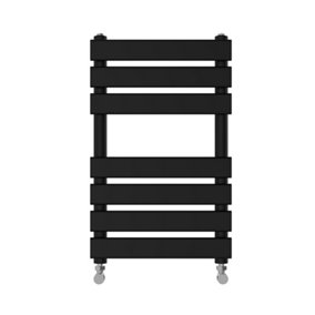 Right Radiators 650x400 mm Designer Flat Panel Heated Towel Rail Radiator Bathroom Warmer Heating Black