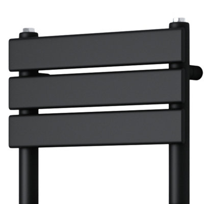 Right Radiators 650x400 mm Flat Panel Heated Towel Rail Radiator Bathroom Ladder Warmer Black