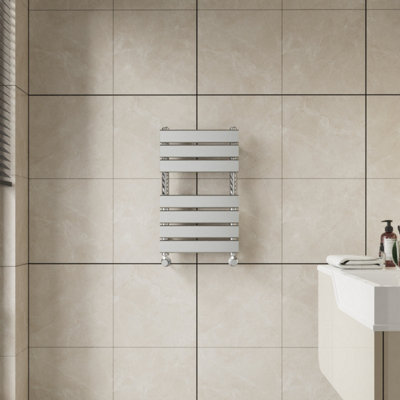 Right Radiators 650x400 mm Flat Panel Heated Towel Rail Radiator Bathroom Ladder Warmer Chrome
