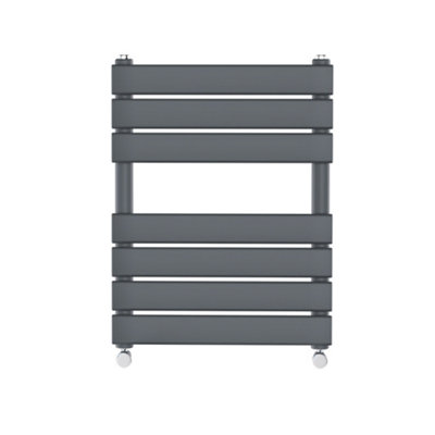 Right Radiators 650x500 mm Flat Panel Heated Towel Rail Radiator Bathroom Ladder Warmer Anthracite