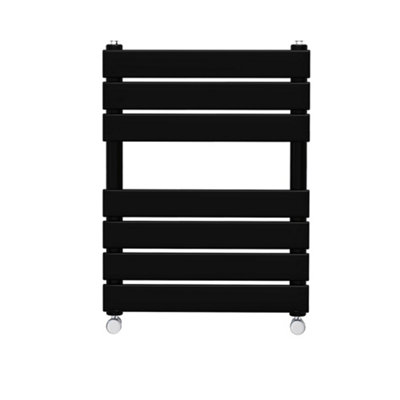 Right Radiators 650x500 mm Flat Panel Heated Towel Rail Radiator Bathroom Ladder Warmer Black