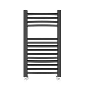 Right Radiators 700x400 mm Bathroom Curved Heated Towel Rail Radiator Warmer Ladder Anthracite