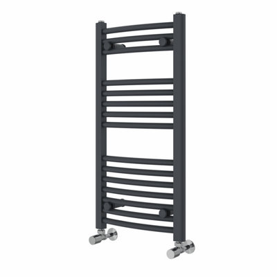 Right Radiators 800x400 mm Curved Heated Towel Rail Radiator Bathroom Ladder Warmer Anthracite