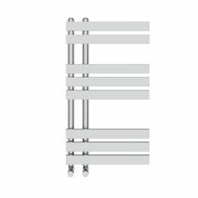 Right Radiators 800x450 mm Designer D Shape Heated Towel Rail Radiator Bathroom Ladder Warmer Chrome