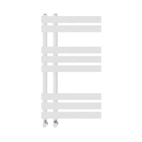 Right Radiators 800x450 mm Designer D Shape Heated Towel Rail Radiator Bathroom Ladder Warmer White