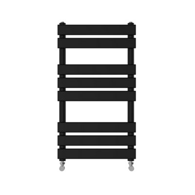 Right Radiators 800x450 mm Designer Flat Panel Heated Towel Rail Radiator Bathroom Warmer Heating Black