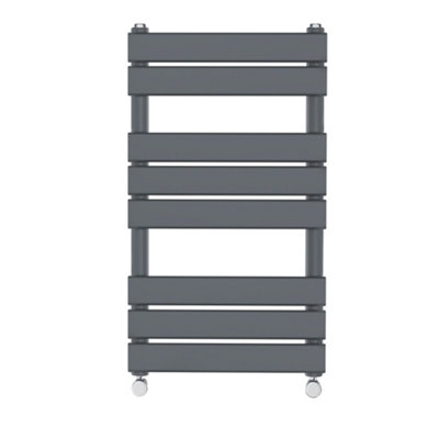 Right Radiators 800x450 mm Flat Panel Heated Towel Rail Radiator Bathroom Ladder Warmer Anthracite