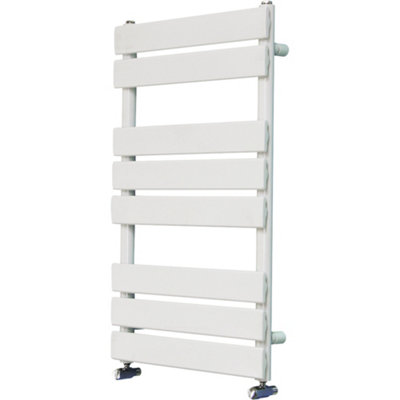 Right Radiators 800x450 mm Flat Panel Heated Towel Rail Radiator Bathroom Ladder Warmer White