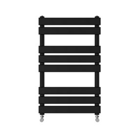 Right Radiators 800x500 mm Designer Flat Panel Heated Towel Rail Radiator Bathroom Warmer Heating Black