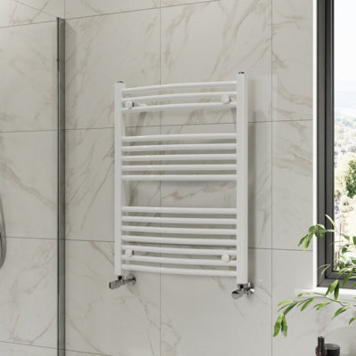 Right Radiators 800x600 mm Curved Heated Towel Rail Radiator Bathroom Ladder Warmer White