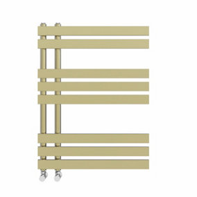 Right Radiators 800x600 mm Designer D Shape Heated Towel Rail Radiator Bathroom Ladder Warmer Brushed Brass